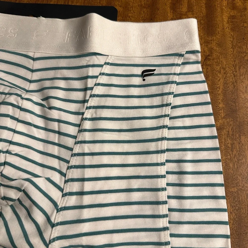 FABLETICS men’s THE 24-7 BOXER BRIEF - MISTY JADE SHORELINE STRIPE